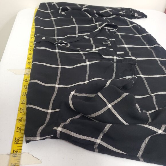 Talbots Womens Windowpane Plaid Popover Career Top Size 3X Black Office Academia - Picture 6 of 9